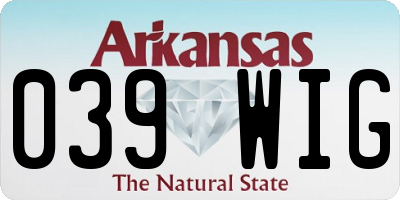 AR license plate 039WIG