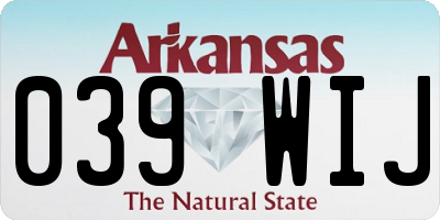 AR license plate 039WIJ