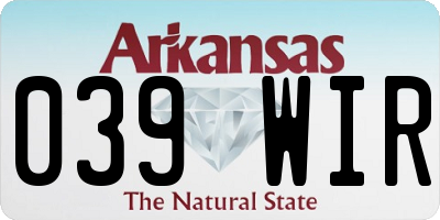AR license plate 039WIR