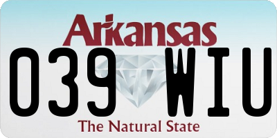 AR license plate 039WIU