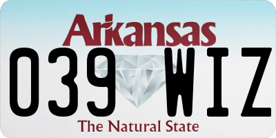 AR license plate 039WIZ