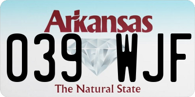 AR license plate 039WJF