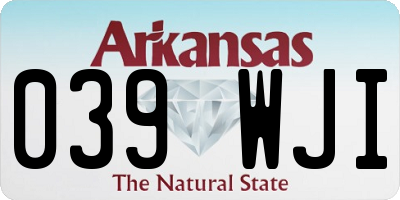 AR license plate 039WJI