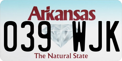 AR license plate 039WJK