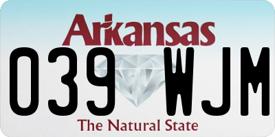 AR license plate 039WJM