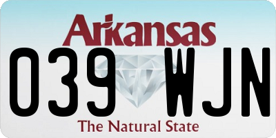 AR license plate 039WJN