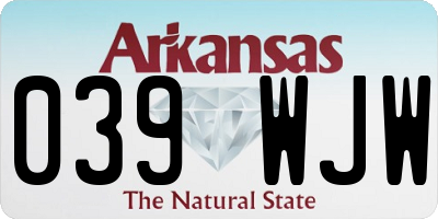 AR license plate 039WJW