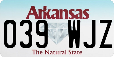 AR license plate 039WJZ