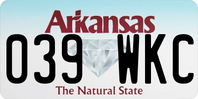 AR license plate 039WKC