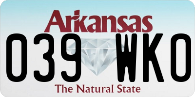 AR license plate 039WKO