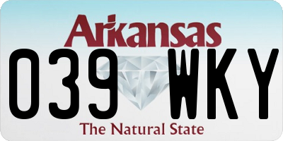 AR license plate 039WKY
