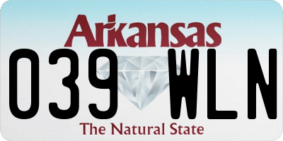 AR license plate 039WLN