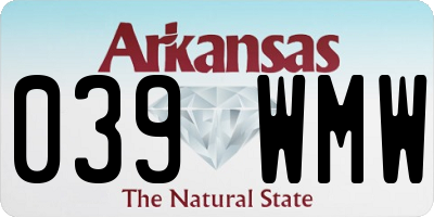 AR license plate 039WMW