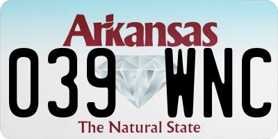 AR license plate 039WNC