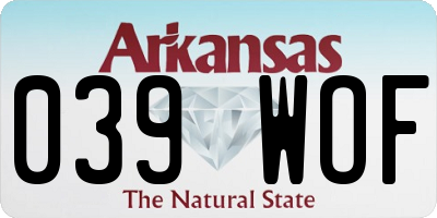 AR license plate 039WOF