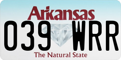 AR license plate 039WRR