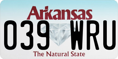 AR license plate 039WRU