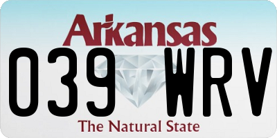 AR license plate 039WRV