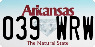 AR license plate 039WRW