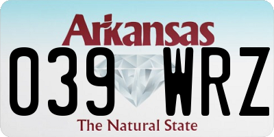 AR license plate 039WRZ
