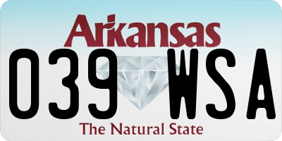 AR license plate 039WSA