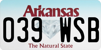 AR license plate 039WSB
