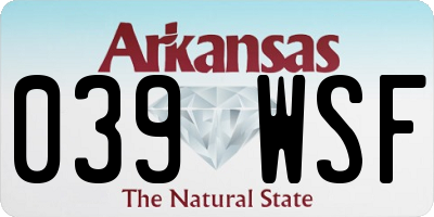 AR license plate 039WSF