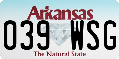 AR license plate 039WSG