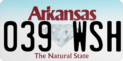 AR license plate 039WSH