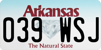 AR license plate 039WSJ