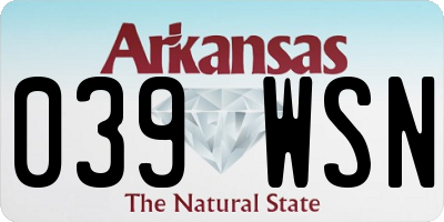 AR license plate 039WSN