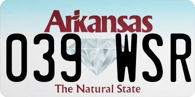 AR license plate 039WSR