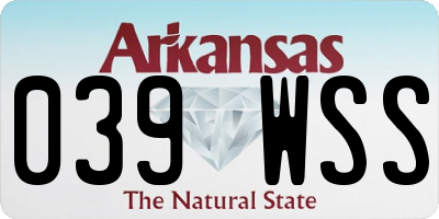 AR license plate 039WSS