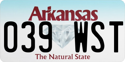 AR license plate 039WST