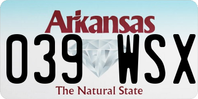 AR license plate 039WSX