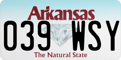 AR license plate 039WSY
