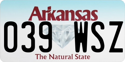 AR license plate 039WSZ