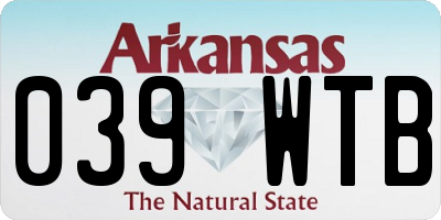 AR license plate 039WTB