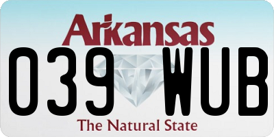 AR license plate 039WUB