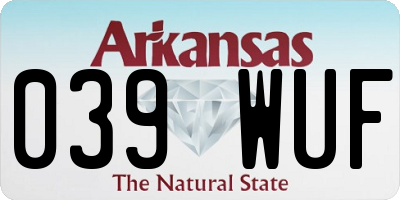 AR license plate 039WUF