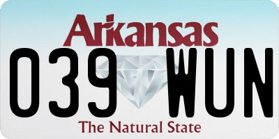 AR license plate 039WUN