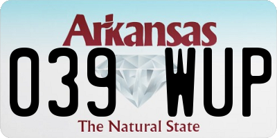 AR license plate 039WUP