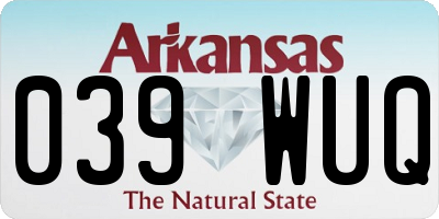 AR license plate 039WUQ