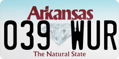 AR license plate 039WUR