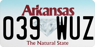 AR license plate 039WUZ