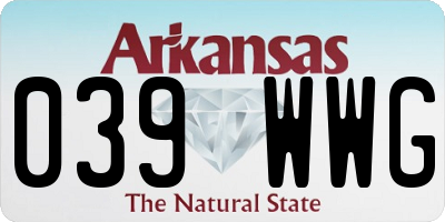 AR license plate 039WWG