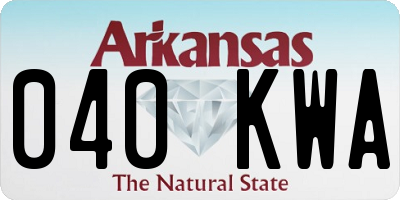 AR license plate 040KWA