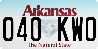 AR license plate 040KWO