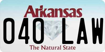 AR license plate 040LAW
