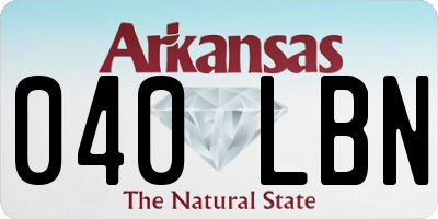 AR license plate 040LBN